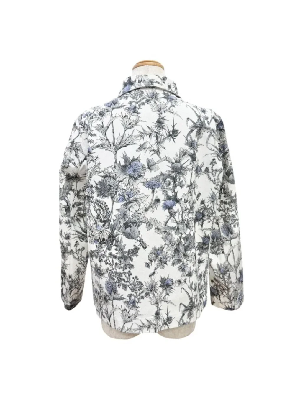 Dior Bee Embroidery Logo Button Floral Print Denim Jacket 44